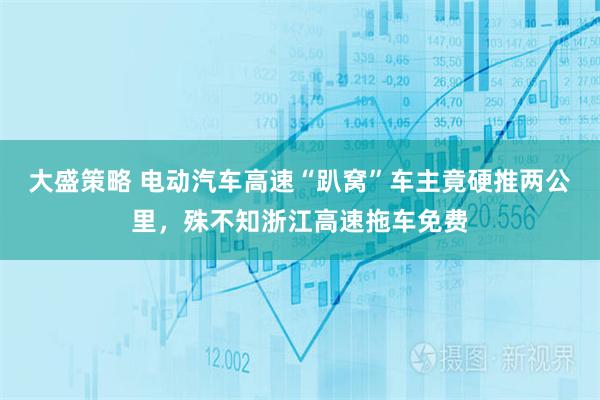 大盛策略 电动汽车高速“趴窝”车主竟硬推两公里，殊不知浙江高速拖车免费